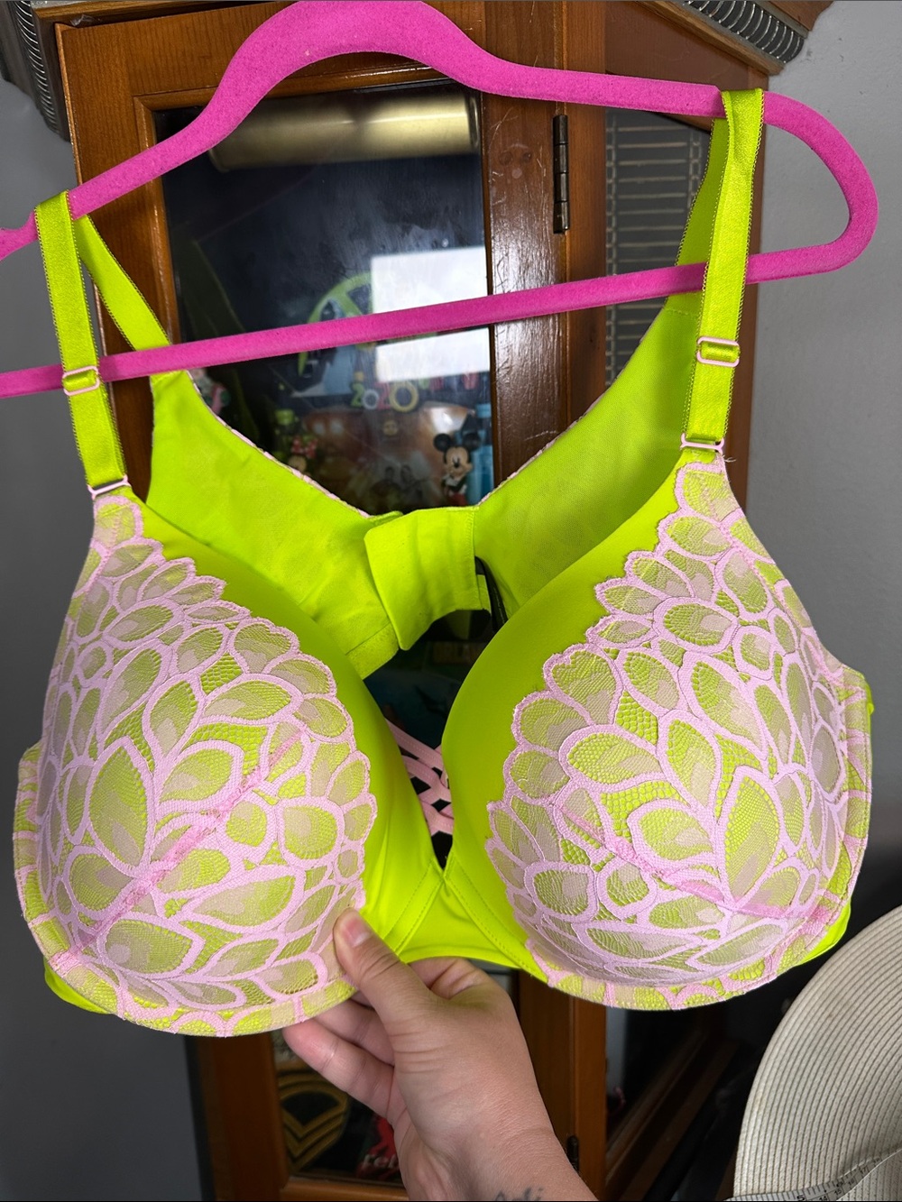 torrid Neon Lime & Pink Lace Underwire Bra - Bright Two-Tone
